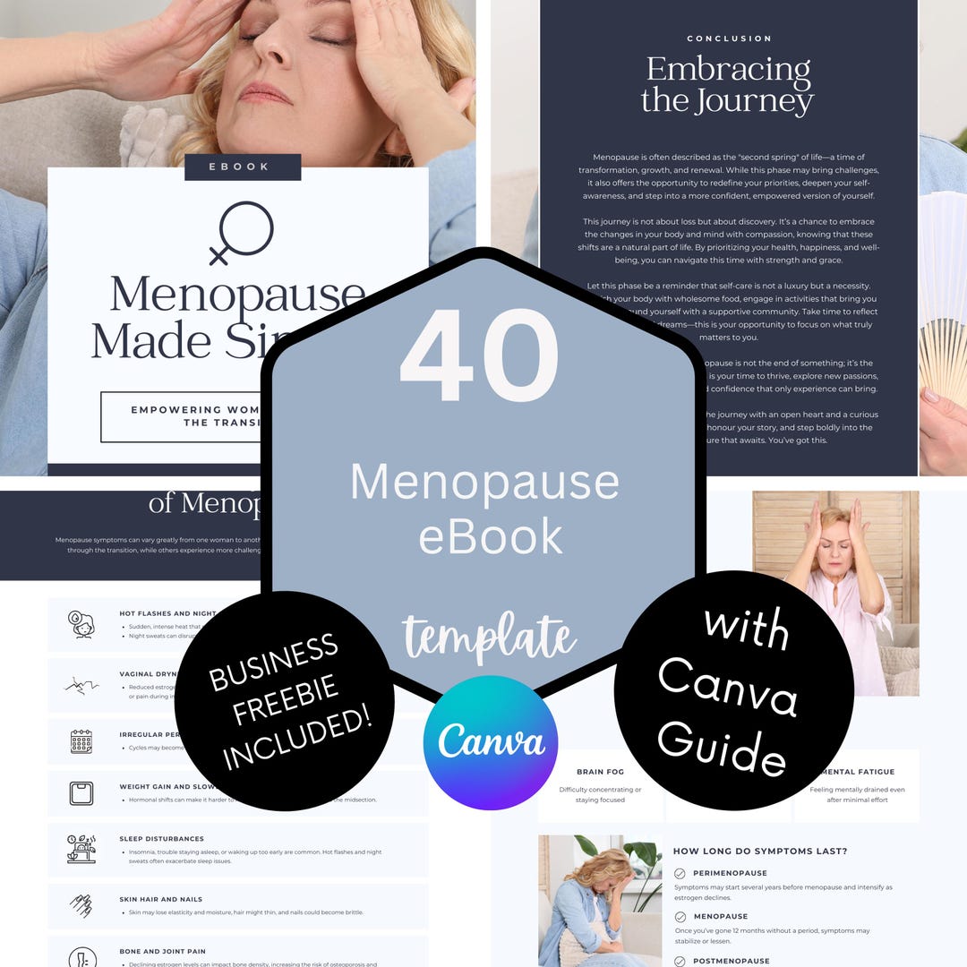 Menopause Ebook Canva Template, Women's Health Guide (digital Product ...