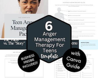 Anger Management Therapy For Teens, Workbook, Emotional Regulation, Behavior Management, School Councelor, Mental Health For Teenagers
