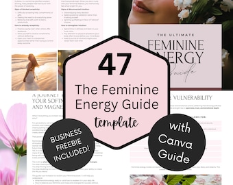 The Feminine Energy Guide Template Printable Feminine Healing Workbook Divine Feminine Inner Healing Guide Life Coach Wellness Journal Canva