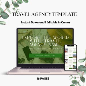 Travel Agent Website Canva, Travel Agency Website Template, Travel Agent Website Design, Travel Advisor Tools, Travel Marketing, Editable