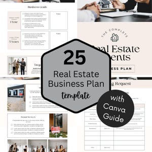 Real Business Plan Template: Canva Editable, Realtor Marketing (A4/US Letter Digitaler Download)