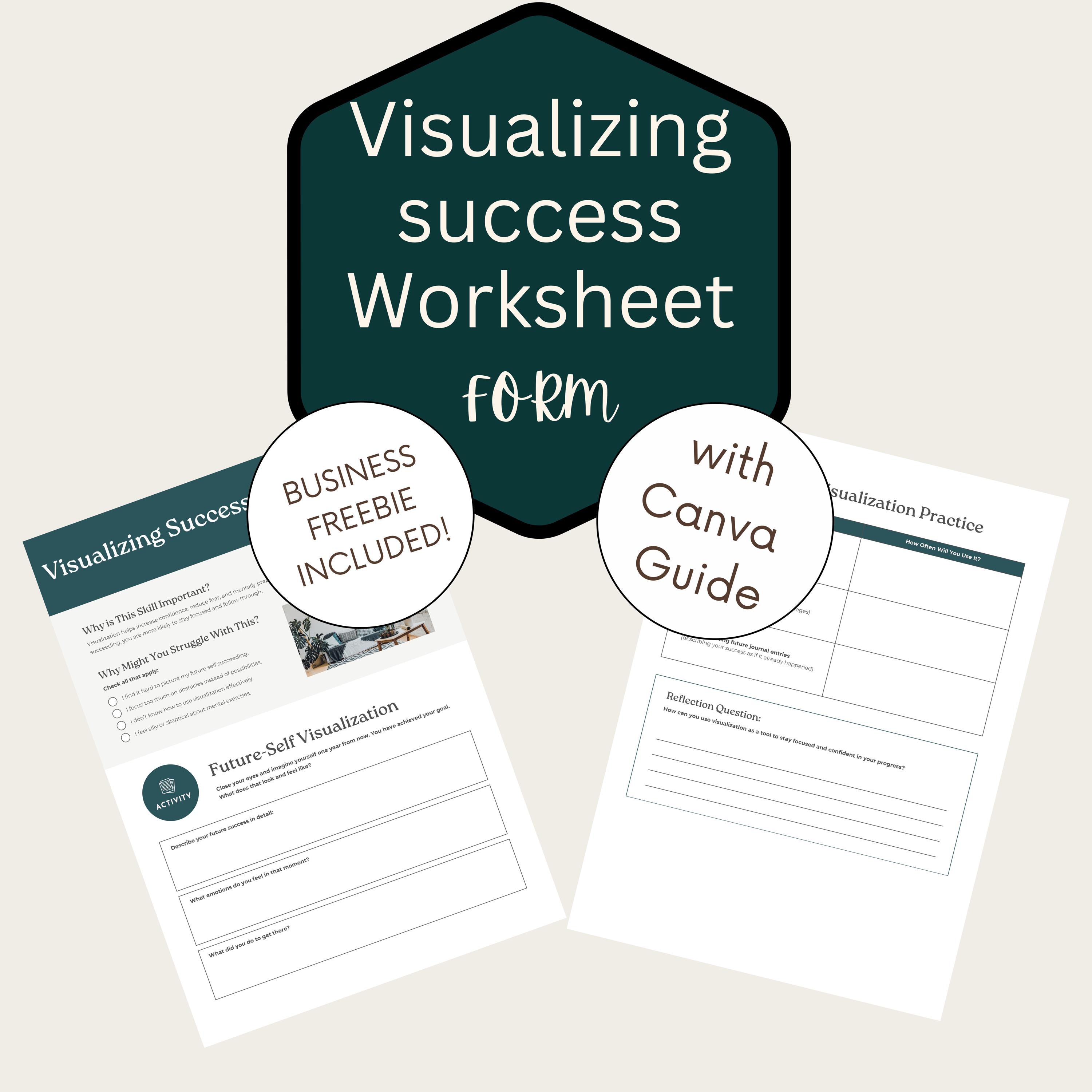 Visualization Success Worksheet PDF • 2-page Goal Planner (letter / A4 ...