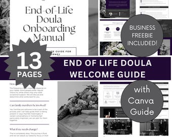 End of Life Doula Welcome Guide | Client Onboarding Manual (Canva Template)