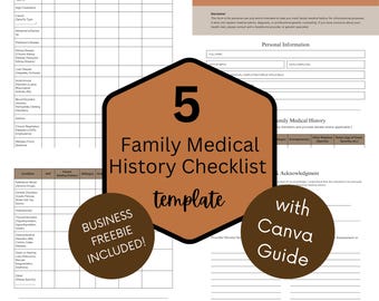 Lista de verificación de antecedentes médicos familiares: Formulario imprimible de atención médica (descarga digital)