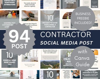 Construction Instagram Post Templates: 94 Canva Social Media Designs