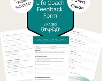 Life Coach Client Feedback Form: Editable Canva Template (Digital Download)