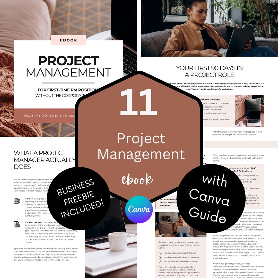 Project Management Ebook | Beginner's Guide, Canva Template (PDF Download) - Etsy