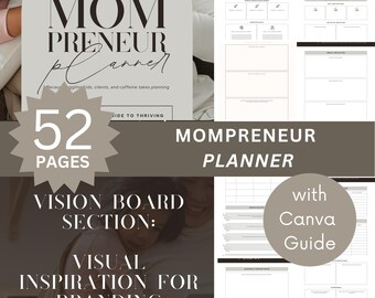 Mompreneur Planner: Business & Life Organizer Canva Template (PDF Download)