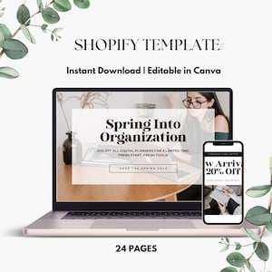 Shopify Theme Kit for Selling Digital Products, Shopify Theme For Digital Products, Canva Banners, Done for you Design
