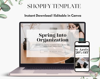 Shopify Theme Kit: Digital Product Sales, Canva Banners (Digital Download)