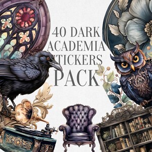 Adesivi per diario digitale Dark Academia / Adesivi Goodnotes pretagliati / Adesivi per bullet journal / Adesivi per album / Notability