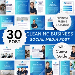 Cleaning Business Instagram Templates: Editable Canva Social Media Kit