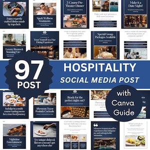 Hospitality Instagram Post Templates: Restaurant & Hotel Marketing (Canva Editable)