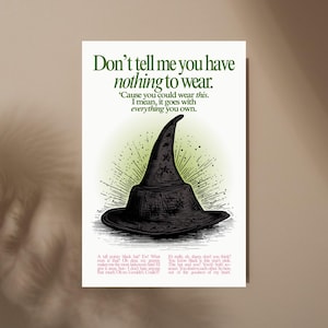 Wicked Poster Witch Hat Funny Wicked Joke Movie Musical Inspired Quote Vintage Retro Broadway Wall Decor Witchy Gift Theatre Wall Art WKD01