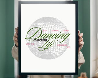 Wicked Poster: Dancing Through Life Movie Musical Quote, Printable Broadway Wall Art Decor WKD01
