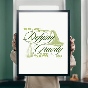 Wicked Poster - Defying Gravity Art, Motivational Wicked Movie Musical Inspired Quote, Inspirational Broadway Retro Wall Art Gift WKD01