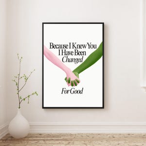Wicked For Good Poster: Song Lyric Movie Musical Inspired Printable Wall Art Decor WKD01