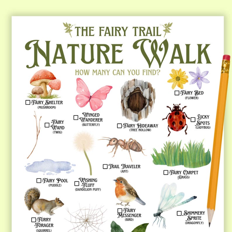 Magical Nature Scavenger Hunt Printable, Kids Outdoor Learning Activity ...