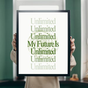 Wicked Poster - My Future Is Unlimited Art | Motivational Movie Musical Inspired Quote Print | Broadway Gift Retro Wall Decor WKD01