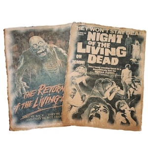 Nacht der lebenden Toten und Rückkehr der lebenden Toten im Alter von gedruckten Poster-Set, Halloween Prop