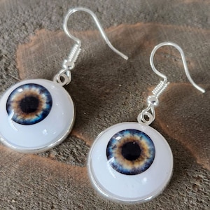 Dead Head Props - Eyeball Earrings Eye Earrings Blue Eyeball Hanging Earrings  Eyeball Jewelry Halloween 18mm