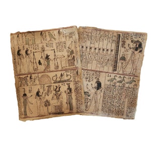 Egyptian Book of the Dead pages, hieroglyphics realist Halloween prop or for framing 8.5 x 11