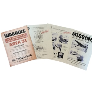 Roswell Area 51 Alien Autopsy UFO Poster Documents for Prop or Display ...