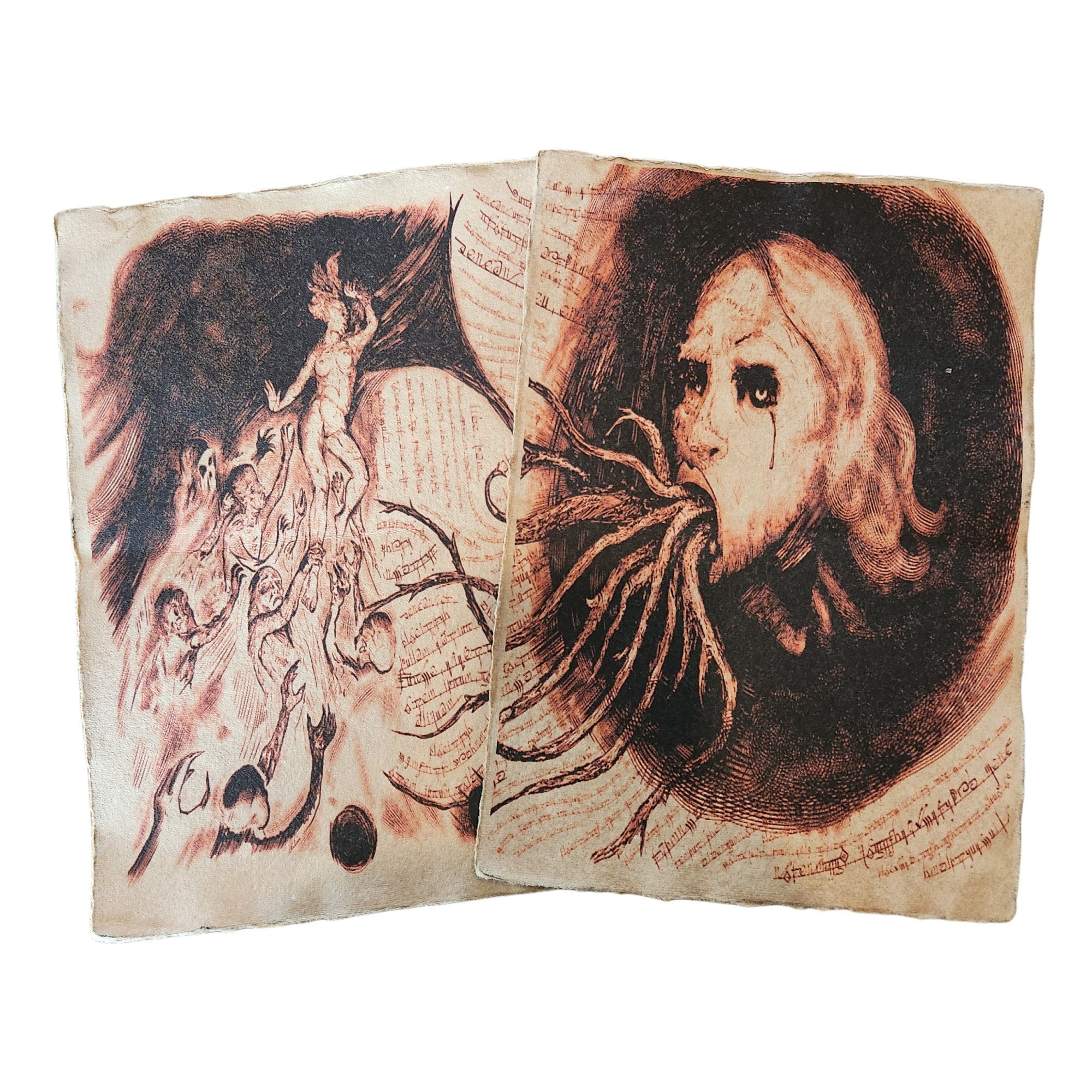 死霊のはらわたII　死者の書　ネクロネミコン　レプリカ　激レア 死霊のはらわた、ネクロノミコン、死者の書の古い印刷本のページ