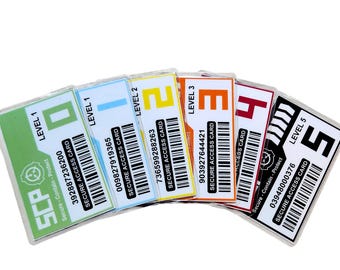 SCP two sided 5 levels to choose, Quality Laminated 10 mil ID Cards, Actual size