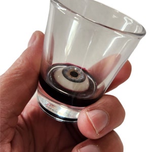 Realistic Bloody Eyeball Shot Glass,  Rocks Glass, Your Choice, Unique Gift! by Dead Head Props Halloween Horror