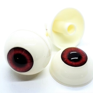 Pair of Life Size Premium Realistic Human Acrylic Eyes for Halloween PROPS, MASKS, DOLLS Rabbit Red