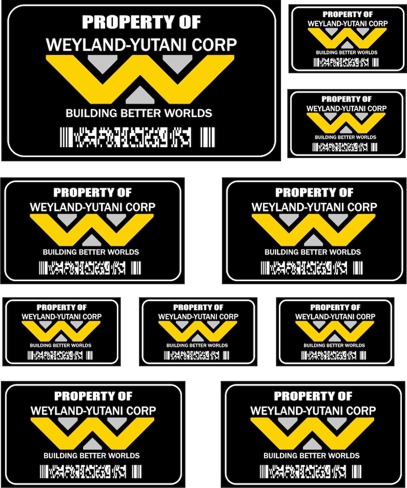 Sticker Poperty Asset Asset Property Label Stickers, Umbrella Corp, Stark Industries, Fallout ...