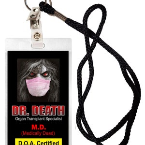 Novelty ID Security Badge Doktor Tod Halloween Kostüm Movie Prop Abzeichen