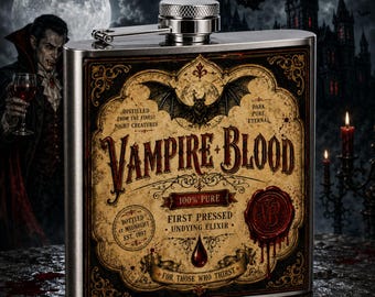 Vampire Blood funny 6 oz stainless steel flask unique gag gift