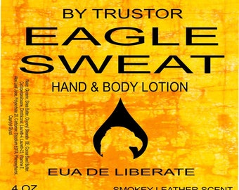 Eagle Sweat Hand and Body Butter Lotion 8 oz Smokey Leather Scent by Dead Head Props, Halloween, Helldivers Concept