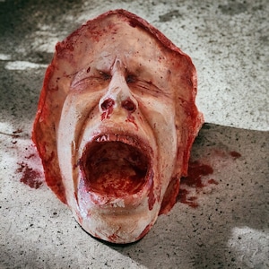 Realistic Life Size Skinned cut off face prop #3 Linda, Halloween prop, Horror prop decoration