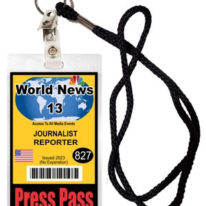 Novelty ID Security Badge Press Pass Halloween Costume Movie Prop Badge