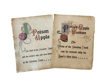 Evil Queen Witches Spell Book pages de livre imprimées vieillies, accessoire d'Halloween