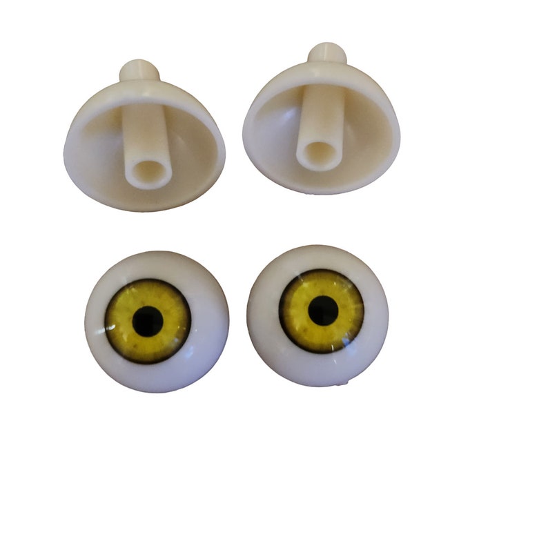 Pair of Life Size Realistic Human Acrylic Eyes for Halloween PROPS, MASKS, DOLLS Yellow image 2