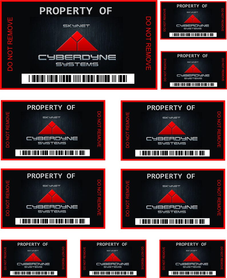 Asset Property Label Stickers, Umbrella Corp, Stark Industries, Fallout ...