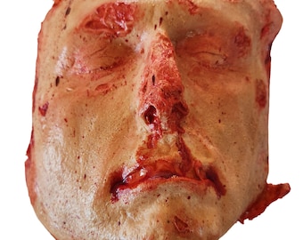 Realistic Skinned cut off face prop, Halloween prop, Horror prop decoration