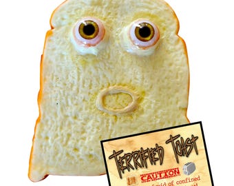 Realistyczny, naturalny rozmiar przerażonego tosta od Dead Head Props, rekwizyt na Halloween, rekwizyt na horror, dekoracja na Halloween