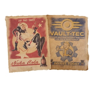Fallout aged printed concept AD art 8.5 x 11, wall art, Poster, Halloween Prop