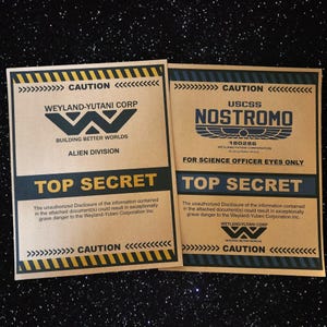 Weyland-Yutani and Nostromo (Alien) card stock cover sheets for prop or display, Wall Art