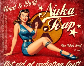 Nuka Soap Liquid Hand and Body Soap 8 oz Pina Colada Scent by Dead Head Props, Halloween, Horror, Fallout