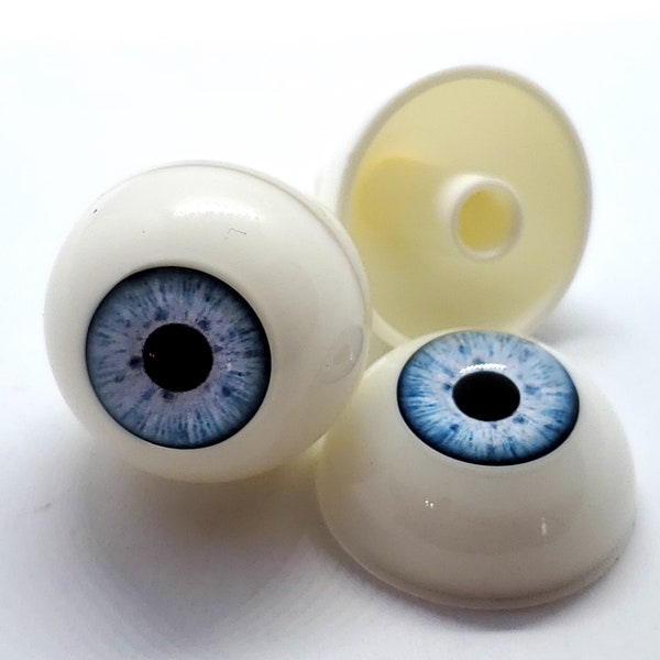 Pair of Life Size Premium Realistic Human Acrylic Eyes for Halloween PROPS, MASKS, DOLLS Light Blue