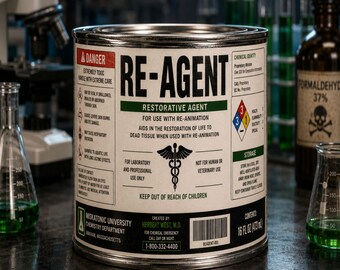 Vintage  Re-Agent Stash Can 16 oz unique gag gift, great for storage or hiding items, Halloween prop