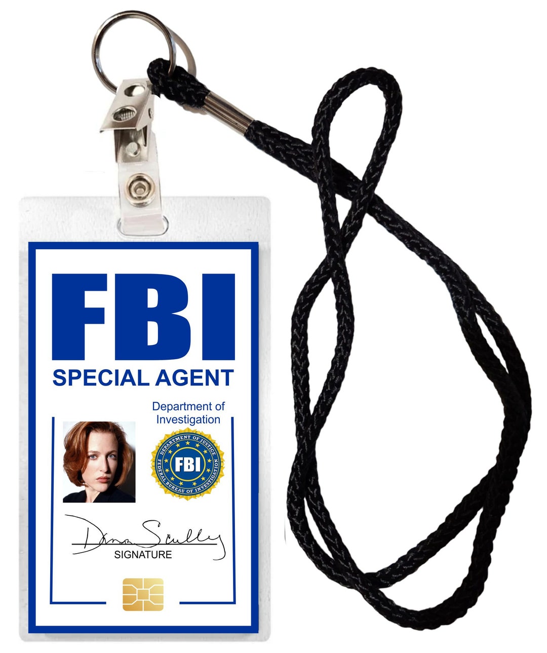 DONGHYUN ネクタイ 実使用 KickFlip 証明書付き teleca Dana Scully X-files Novelty ID Security Badge Halloween Costume