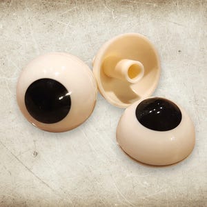 Black Demon Pair of Life Size Realistic Human Acrylic Eyes 26 mm (1&quot;) Full round Eyes for Halloween PROPS, MASKS, DOLLS
