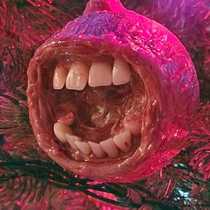 Realistic Big Mouth Creepy Christmas Ornament by Dead Head Props , Halloween Prop, Horror Prop